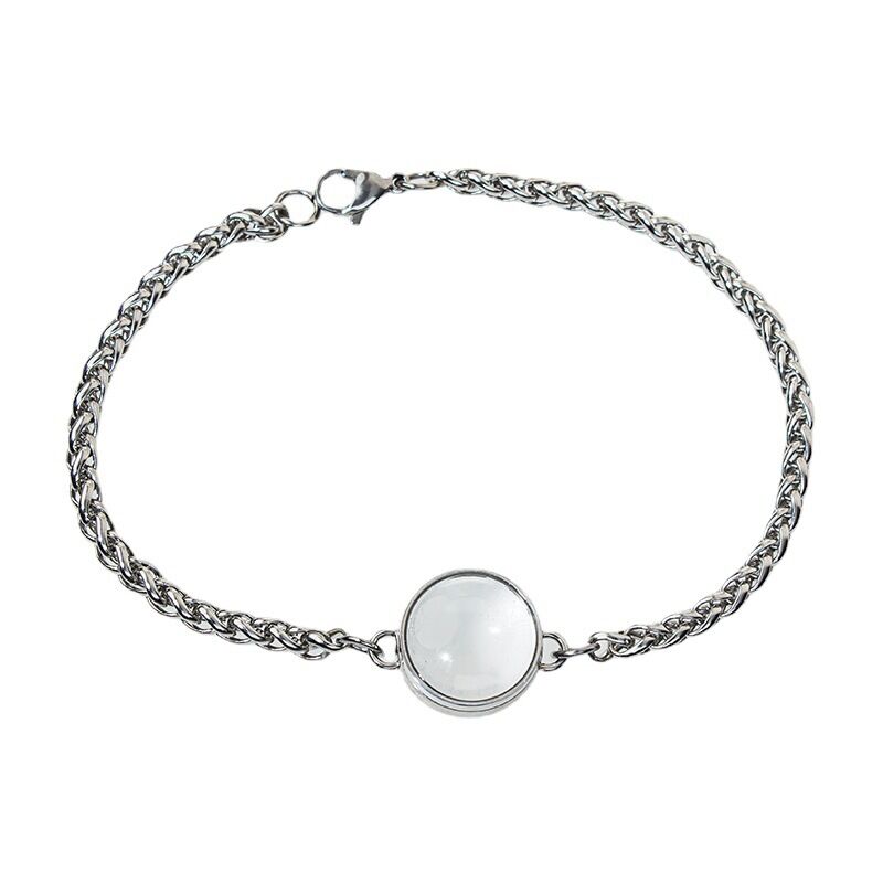 Медальон-капсула из нержавеющей стали с выпуклым стеклом BOSHI Jewelry, круглый, два ушка, 17–30 мм