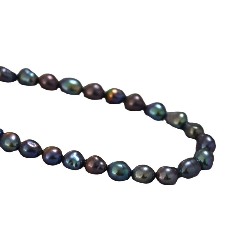 Колье miya sophia jewelry из пресноводного жемчуга барокко, павлиний зелёный перелив, застёжка-слиток, 37 см