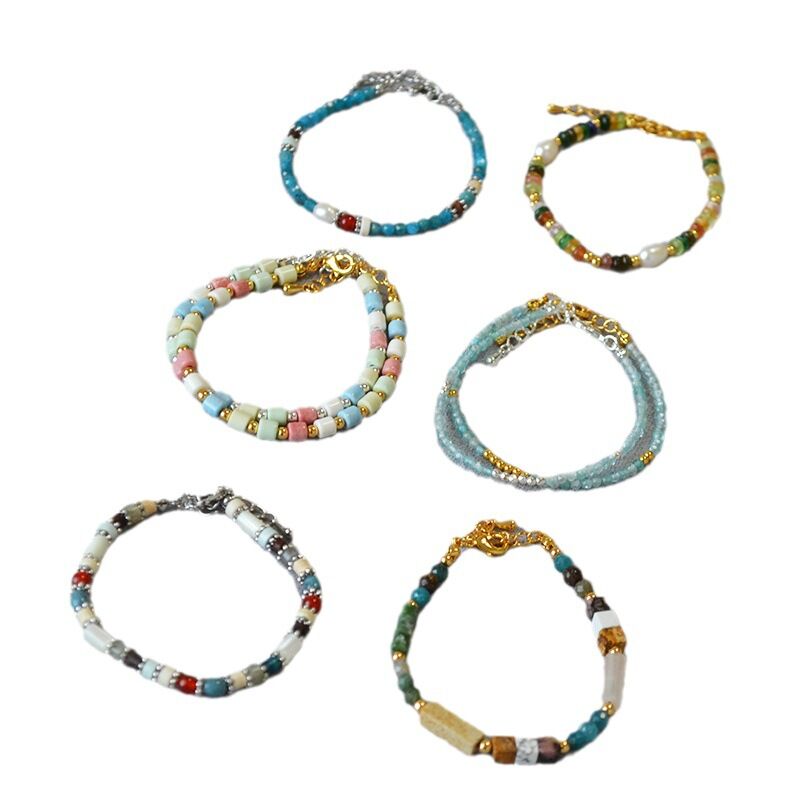 Браслет из натуральных камней Miya Sophia Jewelry, тонкий, бусины, 16+3 см, французский винтаж