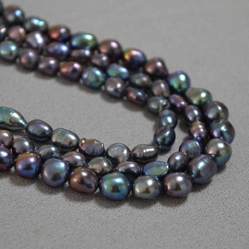 Колье miya sophia jewelry из пресноводного жемчуга барокко, павлиний зелёный перелив, застёжка-слиток, 37 см