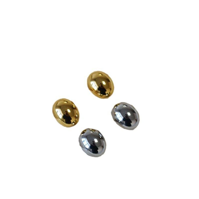Серьги-гвоздики овальные Miya Sophia Jewelry, латунь с позолотой 18K, игла из серебра 925