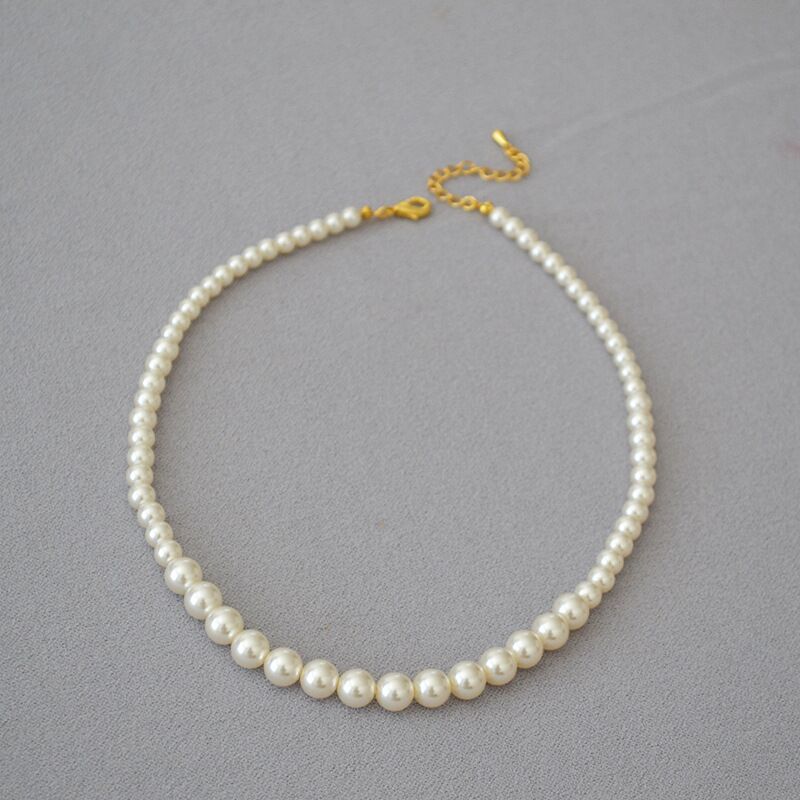 Колье из искусственного жемчуга Miya Sophia Jewelry, градиент трёх размеров, длина 44+5 см