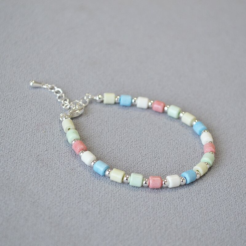 Браслет из натуральных камней Miya Sophia Jewelry, тонкий, бусины, 16+3 см, французский винтаж