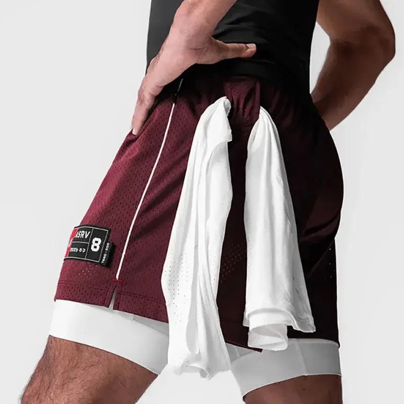 Шорты спортивные мужские ASRV Technical Sportswear, прямые, с внутренними шортами, быстросохнущие, охлаждающая ткань