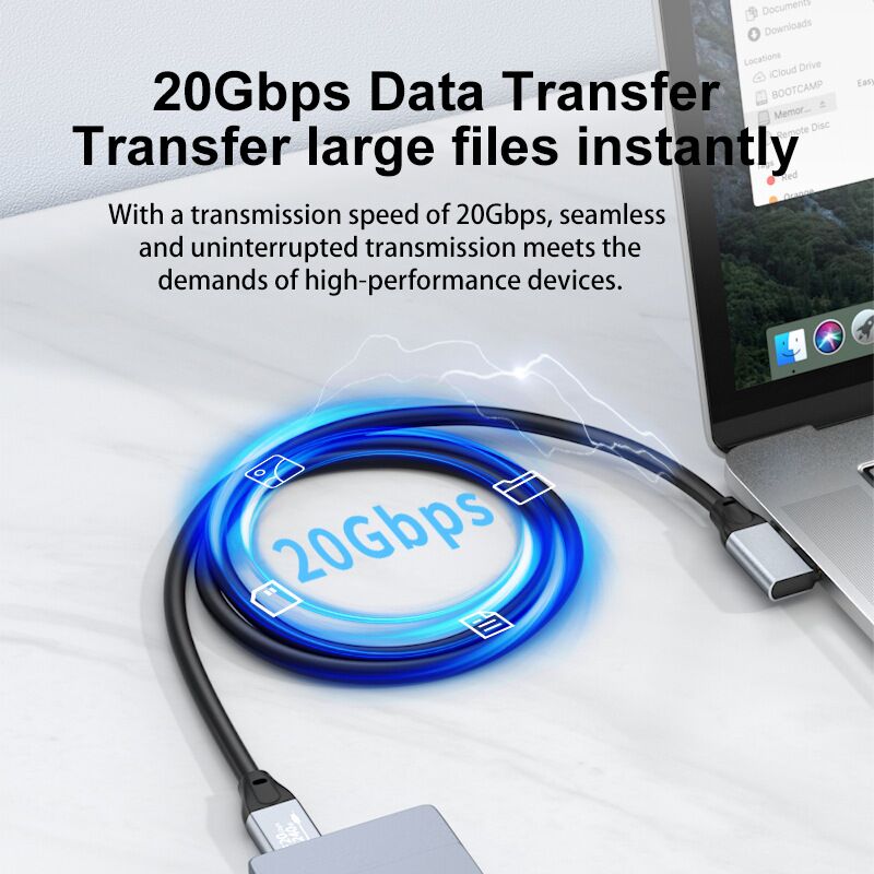Угловой кабель Type-C 90° ULT-unite, USB 3.2 20 Гбит/с, 240 Вт PD, видео 4K 60 Гц, в оплётке