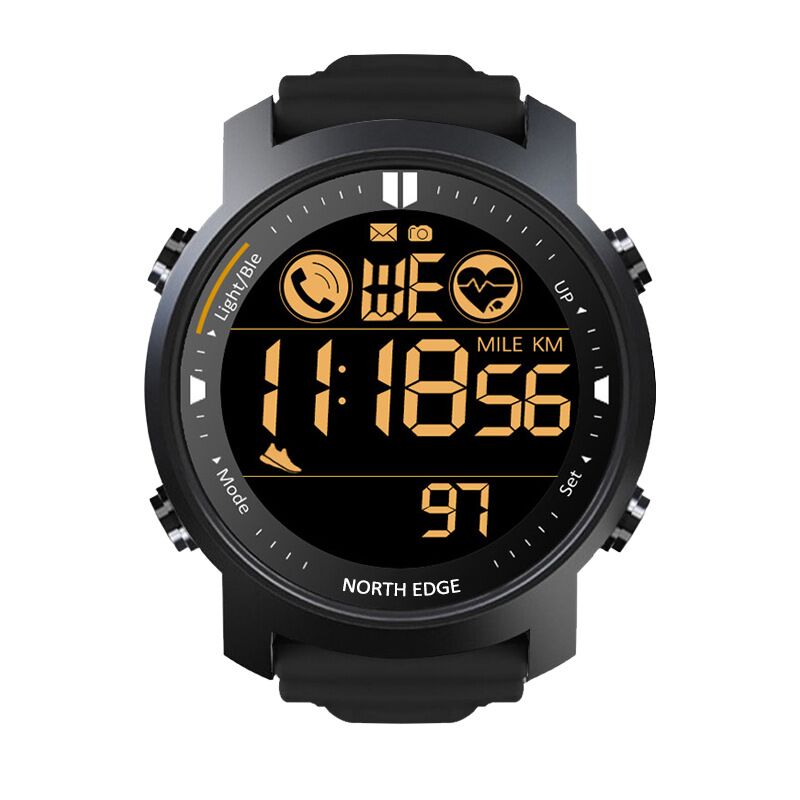 Смарт-часы North Edge LAKER мужские, пульсометр, шагомер, секундомер, защита WR 50 м, Bluetooth