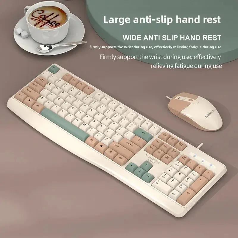 Проводной комплект клавиатура и мышь Viper KM300, USB, 1600 dpi, цветной дизайн, для ПК и ноутбука