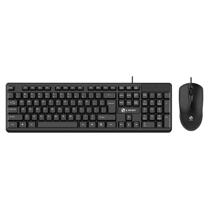 Проводной комплект клавиатура и мышь Limeide T13 (HY1001), USB, 1000 dpi, кабель 1,2 м, для офиса