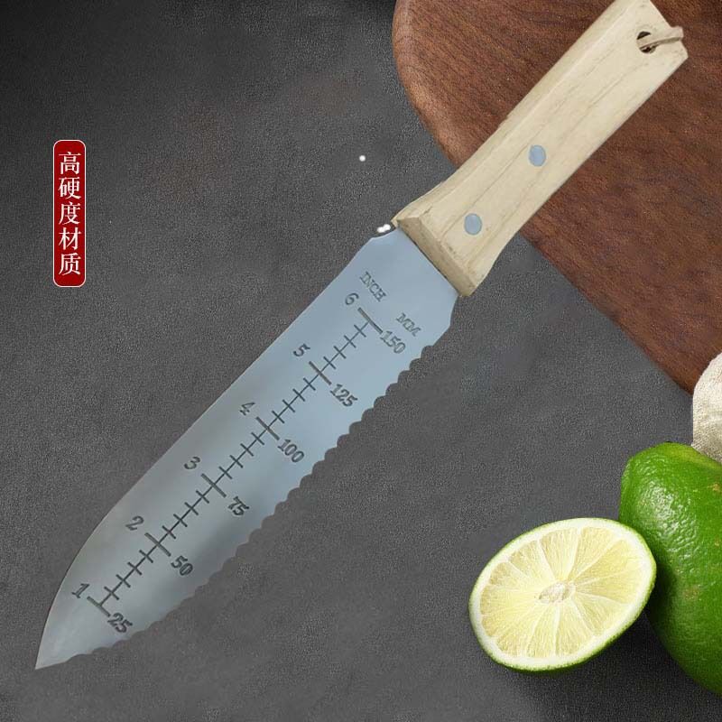 Совок садовый многофункциональный Qiurui, нержавеющая сталь, со шкалой и чехлом, для сада и кемпинга