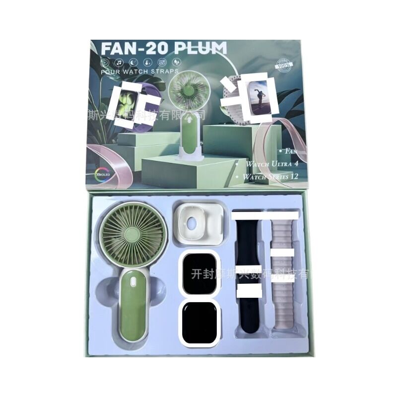 Набор смарт-часы FAN10/FAN20 с мини-вентилятором, экран AMOLED 2,01″, шагомер, Bluetooth-звонки