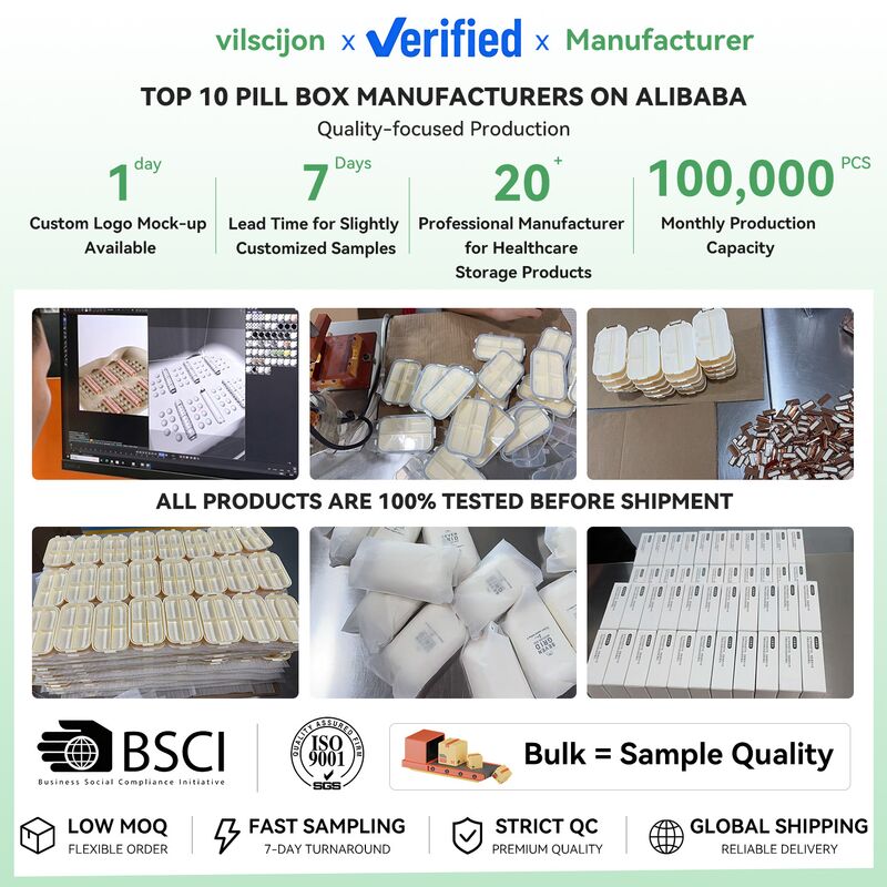 Таблетница на неделю Weijian двухъярусная, 7 отделений, откидные крышки, ABS-пластик