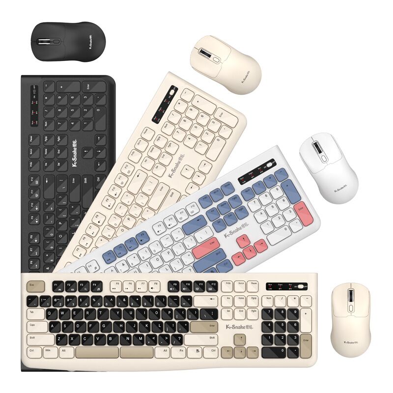 Беспроводной комплект клавиатура и мышь Viper WK900, Bluetooth + 2,4 ГГц, двухцветный дизайн, для ноутбука и планшета