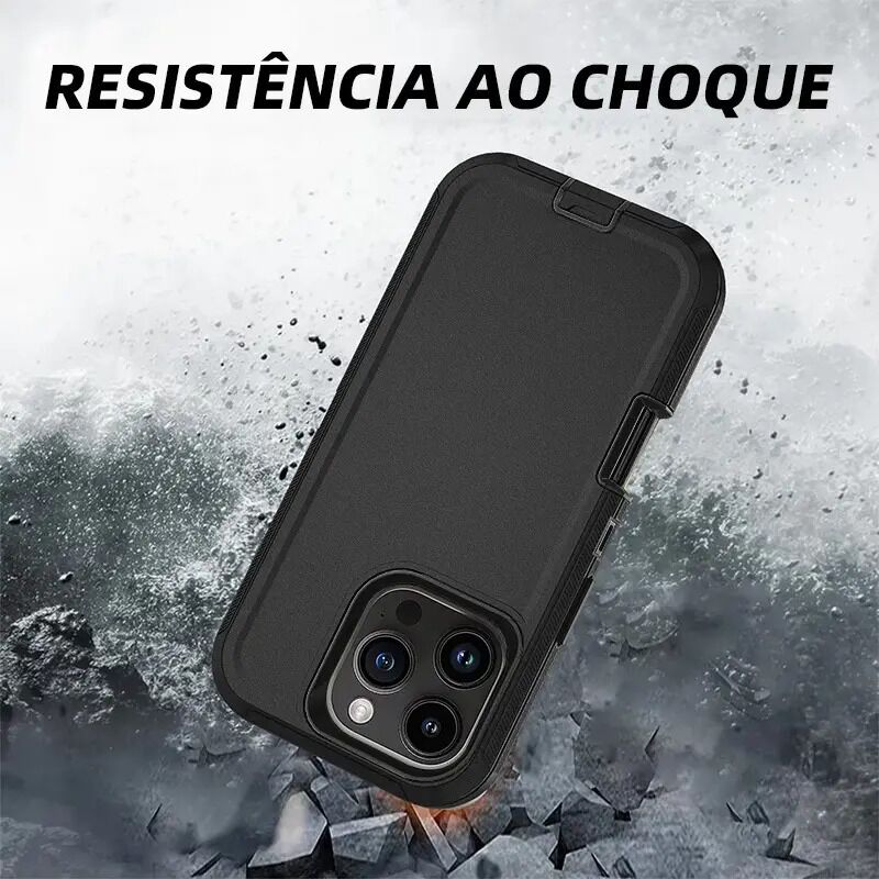 Противоударный чехол для iPhone 17 с магнитной подставкой, 3 слоя, MagSafe, поворотный клипс на ремень