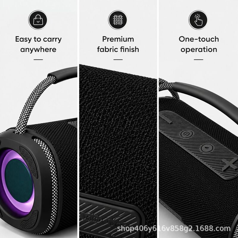 Портативная Bluetooth-колонка M33, Bluetooth 5.3, 2 динамика, аккумулятор 1000–1200 мА·ч, TWS, чёрная