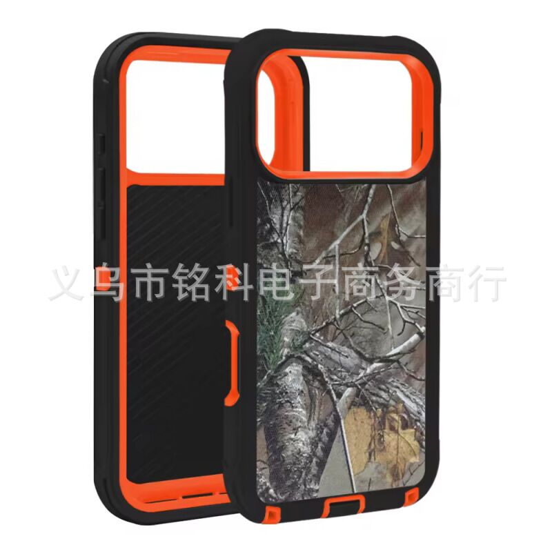 Камуфляжный противоударный чехол Camo Defender для iPhone 17 Pro Max, 3 слоя, защита камеры 4 мм