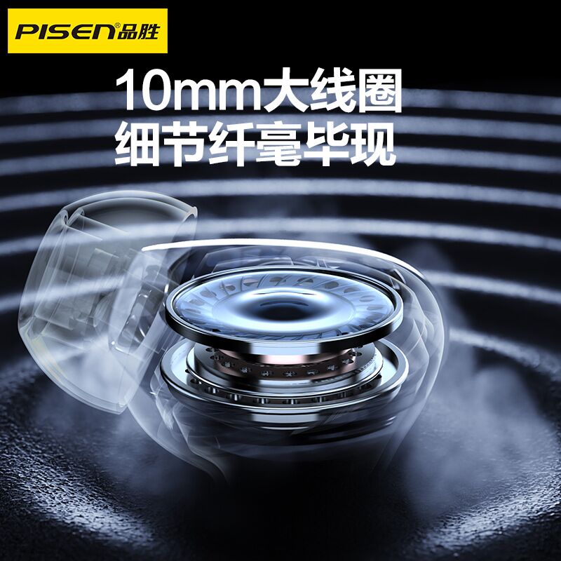 Наушники Pisen TP-CP05 проводные, разъём Type-C, микрофон, для iPhone/Huawei/Xiaomi и игр