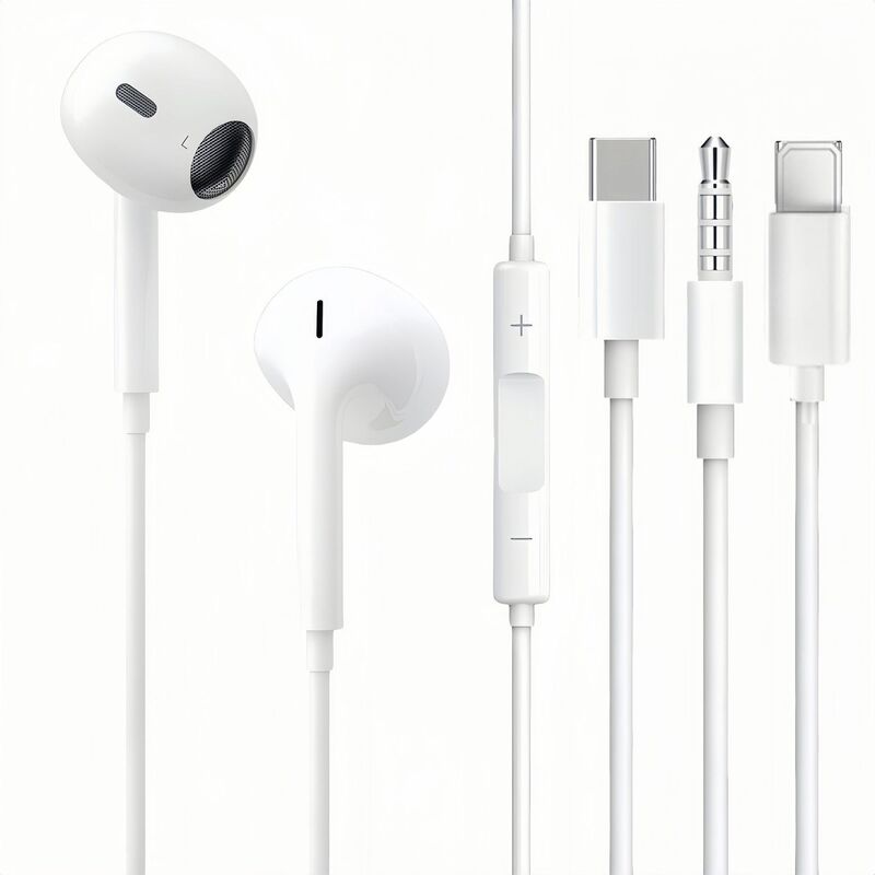 Проводные наушники-вкладыши для iPhone (Bluetooth-окно сопряжения) и Huawei Type-C, пульт на кабеле