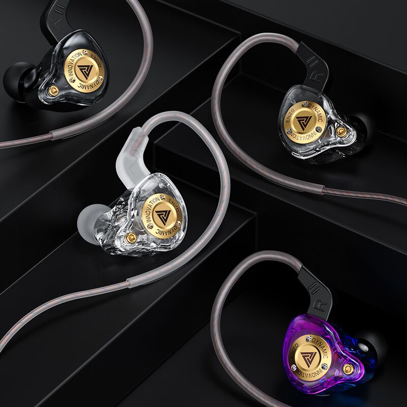 Проводные наушники QKZ ENZO с динамическим излучателем, Hi-Fi звук, усиленный бас, микрофон и пульт управления