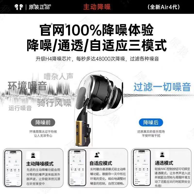 TWS-наушники Weiton для iPhone, шумоподавление, вкладыши