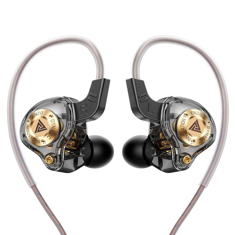 Проводные наушники QKZ ENZO с динамическим излучателем, Hi-Fi звук, усиленный бас, микрофон и пульт управления