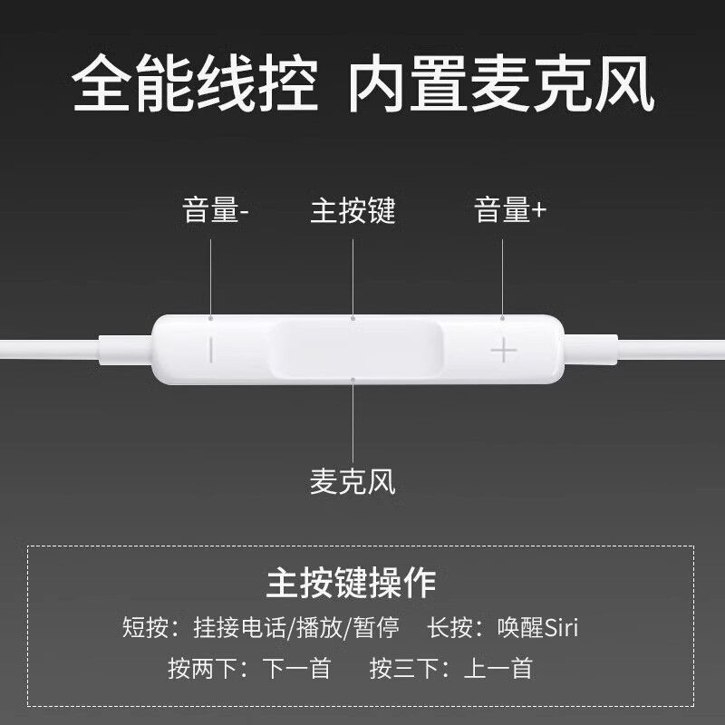 Проводные наушники Lianyitong для iPhone 8–17, поддержка звонков и караоке