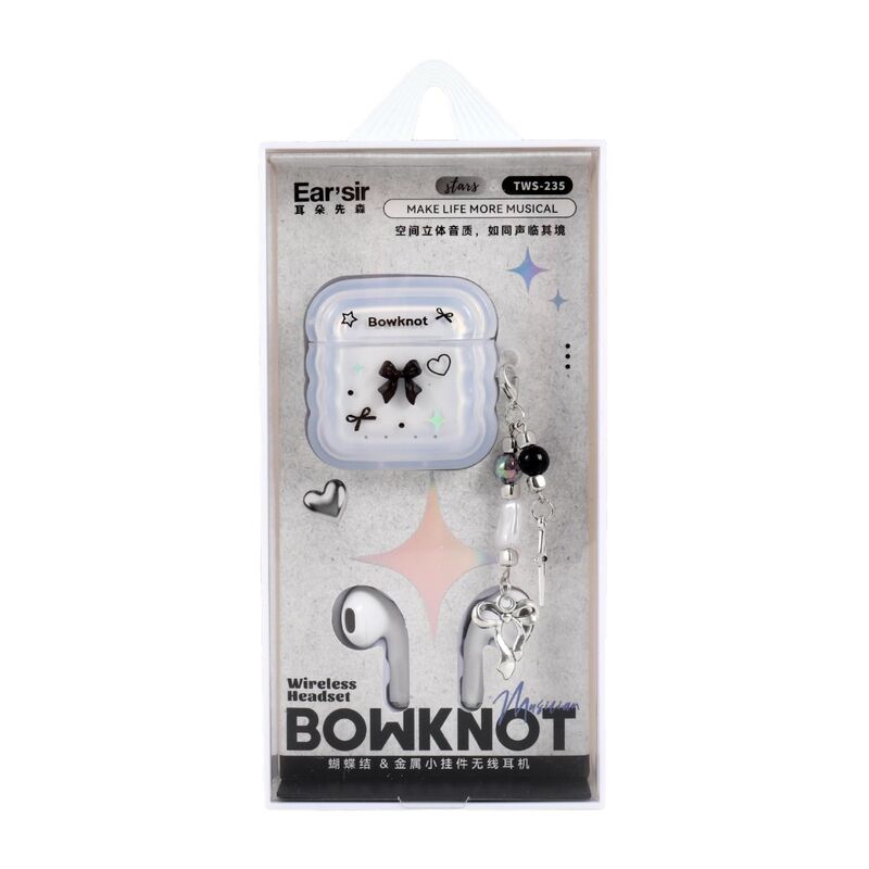 TWS-наушники Ear'sir TWS-235 с бантиком, переключение игрового и музыкального режима, Bluetooth 5.4