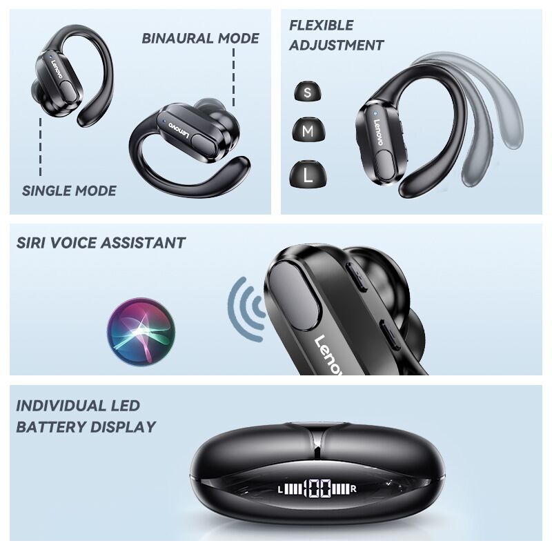 Bluetooth-наушники Thinkplus XT80, заушное крепление, для спорта и бега