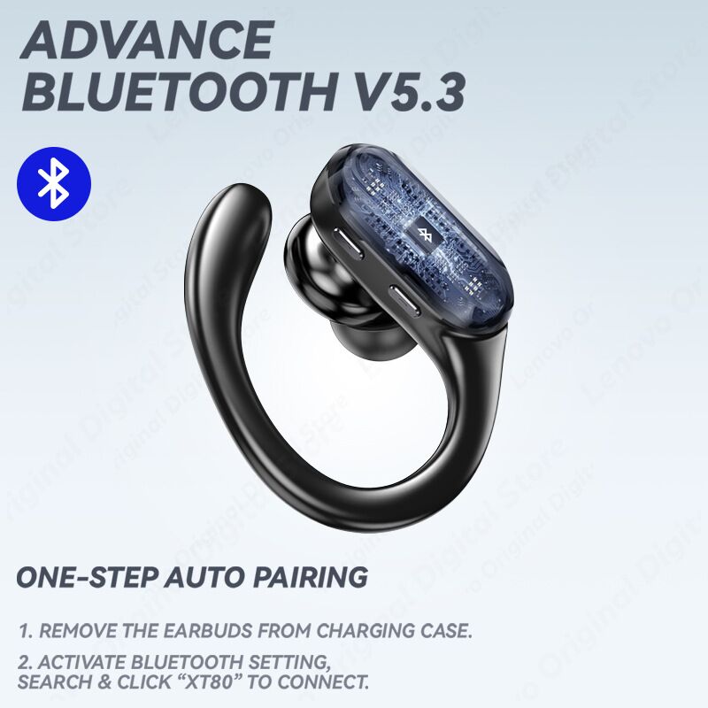 Bluetooth-наушники Thinkplus XT80, заушное крепление, для спорта и бега