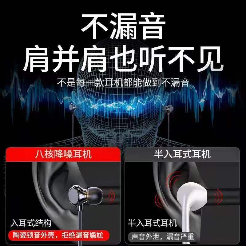 Проводные наушники-вкладыши керамические с усиленным басом, для Apple, Oppo, Huawei, Vivo, Xiaomi