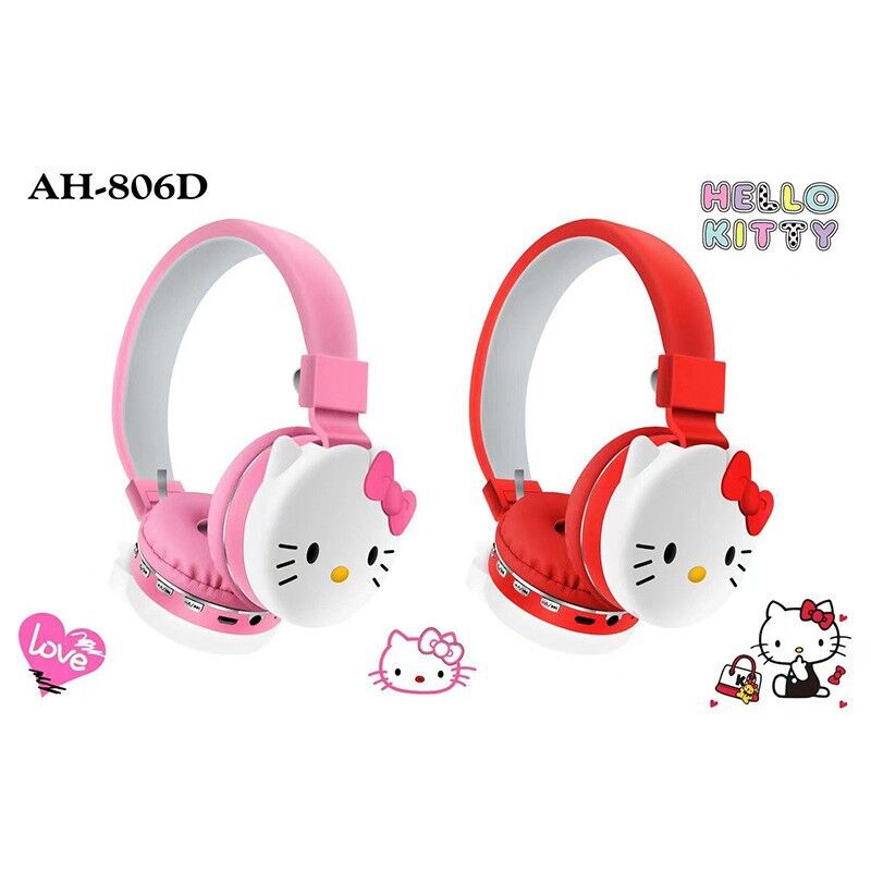 Накладные Bluetooth-наушники AH-806D в виде кота, стерео, версия 5.0, для телефона и компьютера