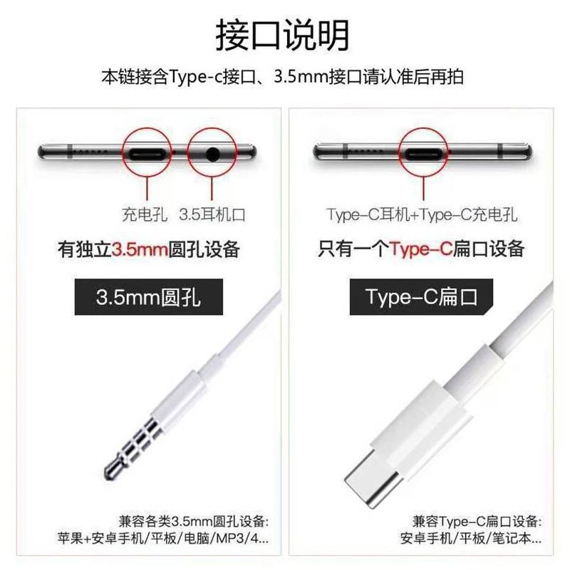 Проводные наушники-вкладыши для Apple, Android и Huawei, разъём Type-C или 3.5 мм, микрофон и пульт