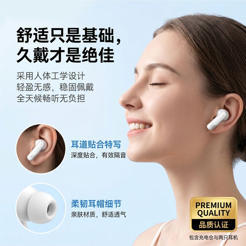 Беспроводные TWS-наушники с зарядным кейсом, объёмный звук, Bluetooth 5.4
