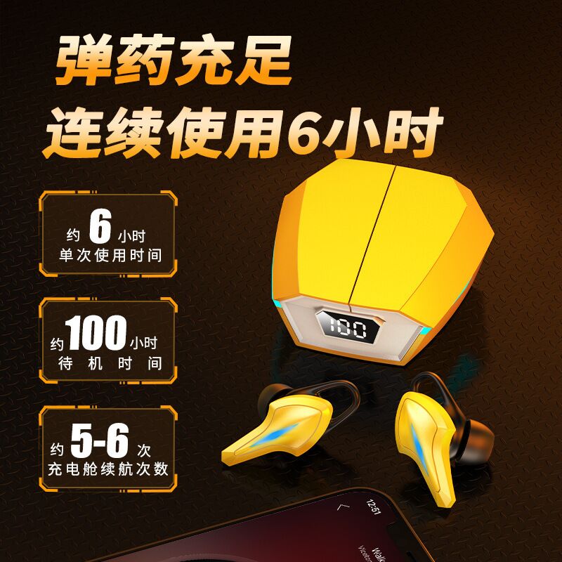 Игровые TWS-наушники K12 с низкой задержкой и индикатором заряда, Bluetooth 5.3