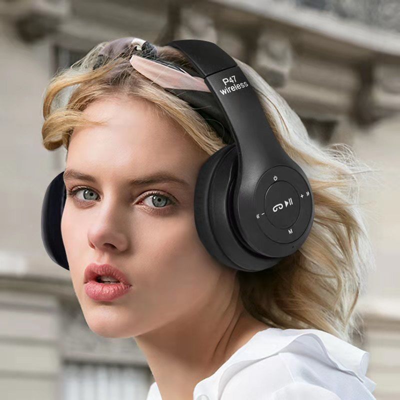 Полноразмерные накладные Bluetooth-наушники P47, складные, стерео с усиленным басом