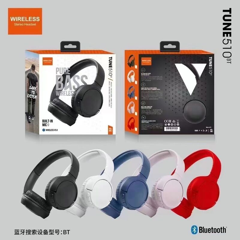 Беспроводные накладные Bluetooth-наушники с усиленным басом и слотом для карты памяти