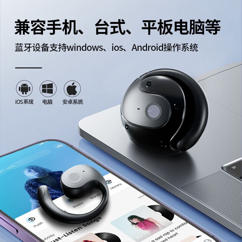 Bluetooth-наушники с функцией ИИ-перевода, открытая посадка, крепление за ухо, для спорта