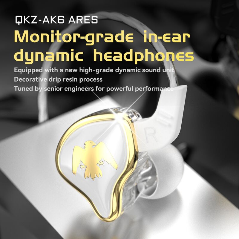 Спортивные проводные наушники QKZ AK6 Ares с микрофоном, HIFI-звук для бега