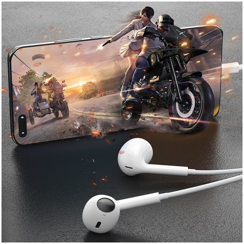 Проводные наушники Effimei P47, полувкладыши для iPhone, с пультом и микрофоном, чёткий звук