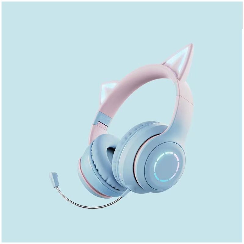 Игровые Bluetooth-наушники LX B39 Pro с подсветкой в виде кошачьих ушек, накладные