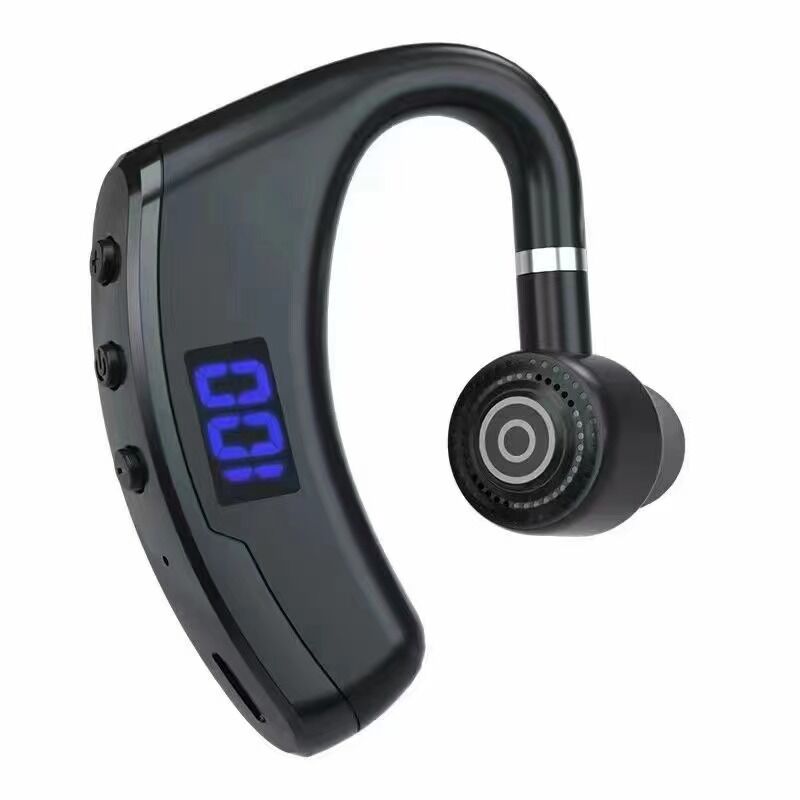 Bluetooth-гарнитура v9 с заушным креплением и LED-дисплеем, для бизнеса и активного отдыха