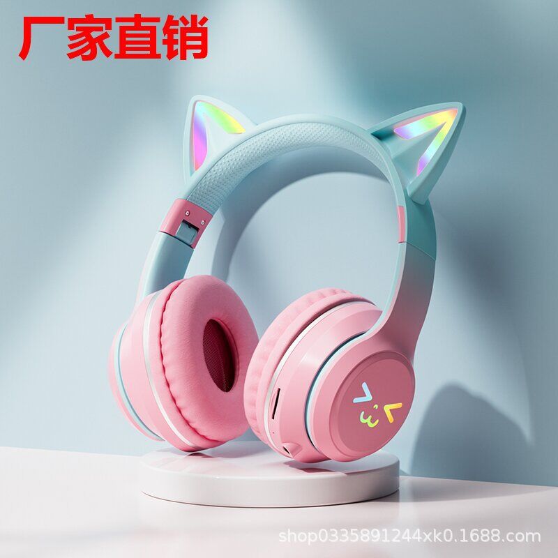 Накладные Bluetooth-наушники BT-618 в форме кошачьих ушек, увеличенное время работы