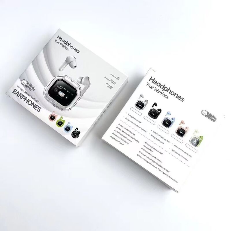 TWS-наушники AirMax Q20 с цветным LCD-дисплеем на кейсе, сенсорное управление