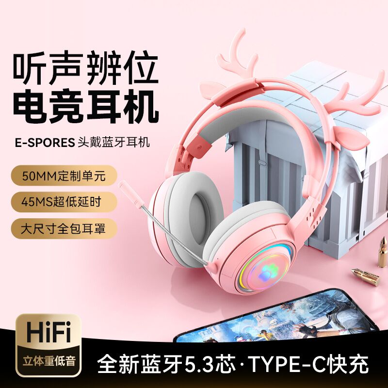 Игровая Bluetooth-гарнитура xusom, полноразмерная накладная