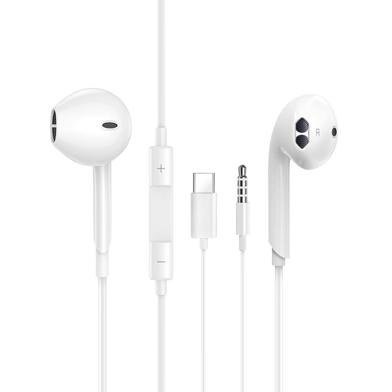 Проводные наушники-вкладыши 3,5 мм / Type-C для Apple, Huawei и Android, кристалл-бокс