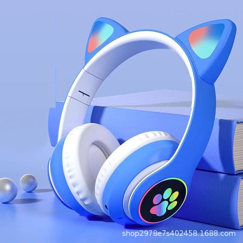 Полноразмерные Bluetooth-наушники STN-28 со светящимися кошачьими ушками, увеличенное время работы