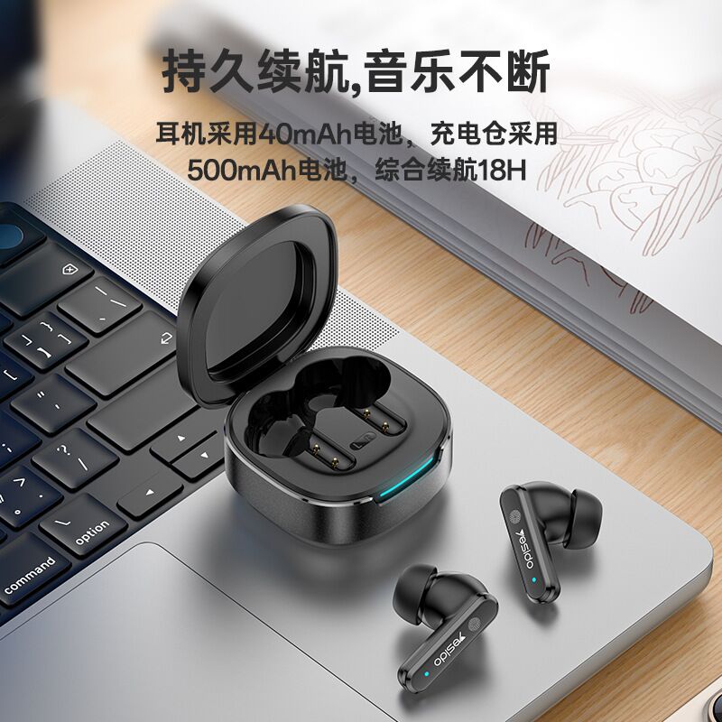 Bluetooth-наушники yesido с ANC+ENC шумоподавлением, увеличенным временем работы, комфортная посадка
