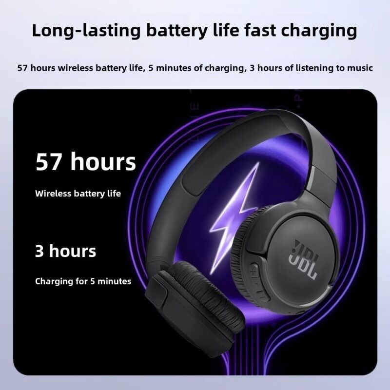 Накладные беспроводные наушники JBL Tune 520BT, Bluetooth 5.4, до 57 часов работы, 265 г