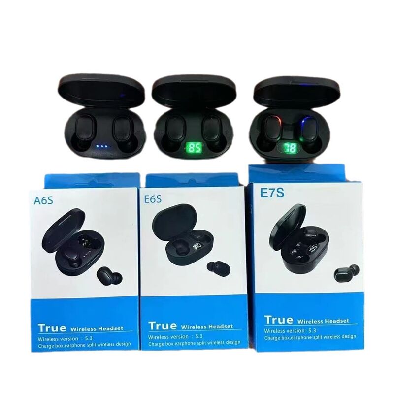 Bluetooth-наушники-вкладыши A6S/E6S/E7S, мини, с цифровым экраном и увеличенным временем работы