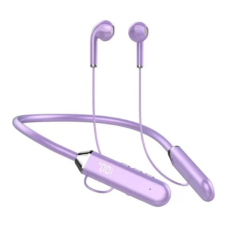 Bluetooth-наушники на шею (neckband) с LED-экраном, увеличенное время работы, для спорта
