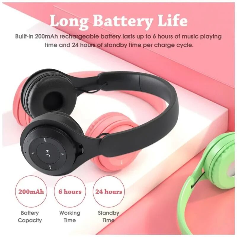Детские накладные Bluetooth-наушники Macaron, стерео, Bluetooth 5.0, жёлтый